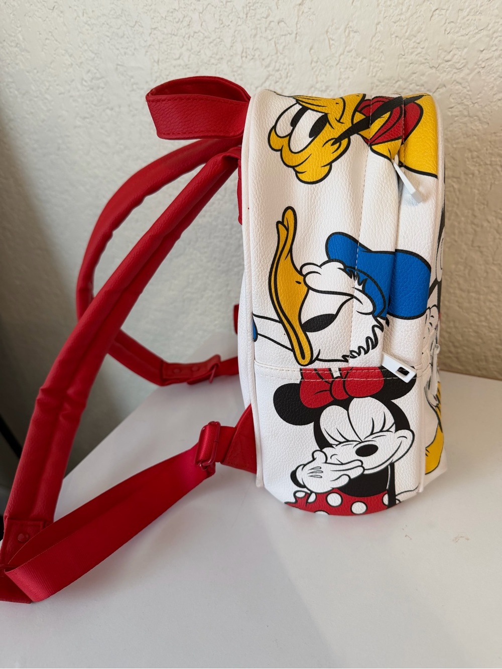 Disney White Mini Backpack with Mickey & Friends Colorful Print - Picture 2 of 4